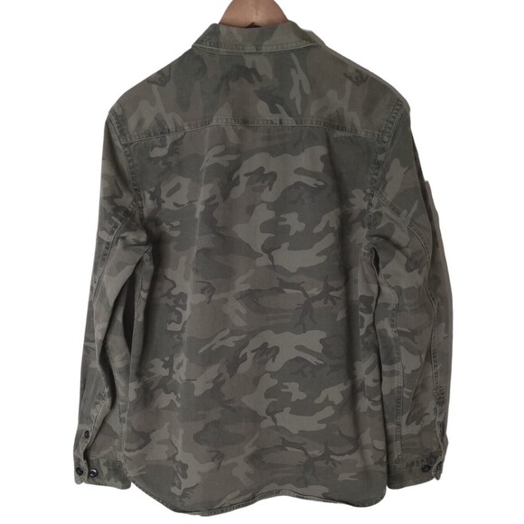All-Son Camo Shacket Twill Shirt Jacket Camouflage Shacket Roll Tab Sleeve Sz M - Picture 3 of 9